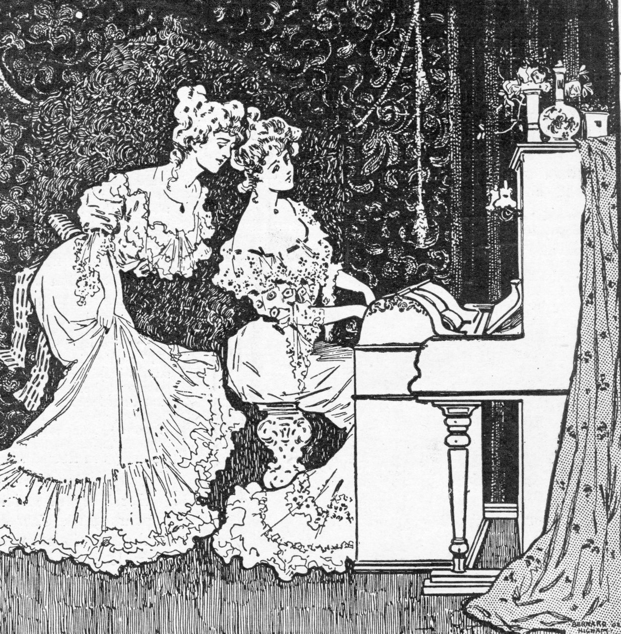 De Pianola, advertentie uit The Graphic door Bernard Higham
