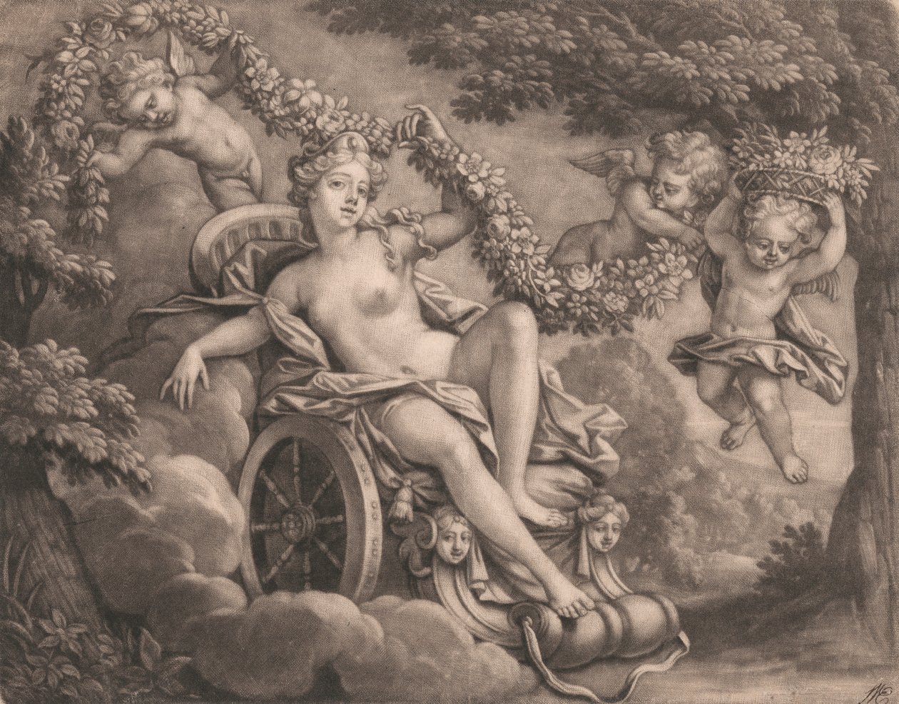 Flora en Putti door Bernard Lens