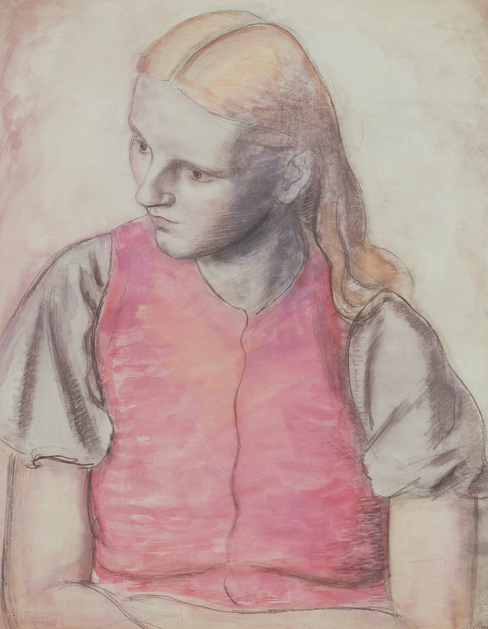 Portret van de vrouw van de kunstenaar, c.1926 door Bernard Meninsky