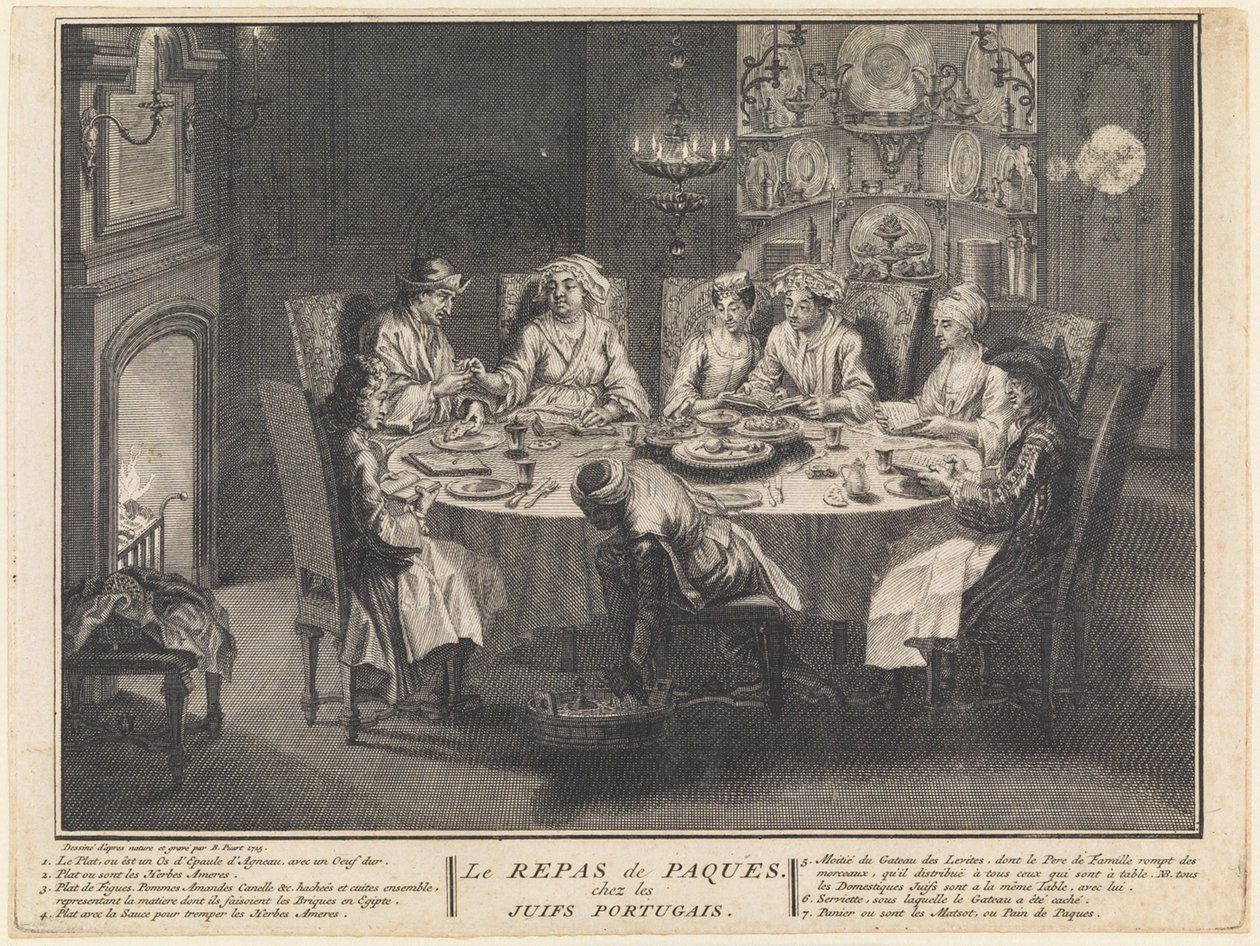 De viering van de Pesachmaaltijd door Bernard Picart