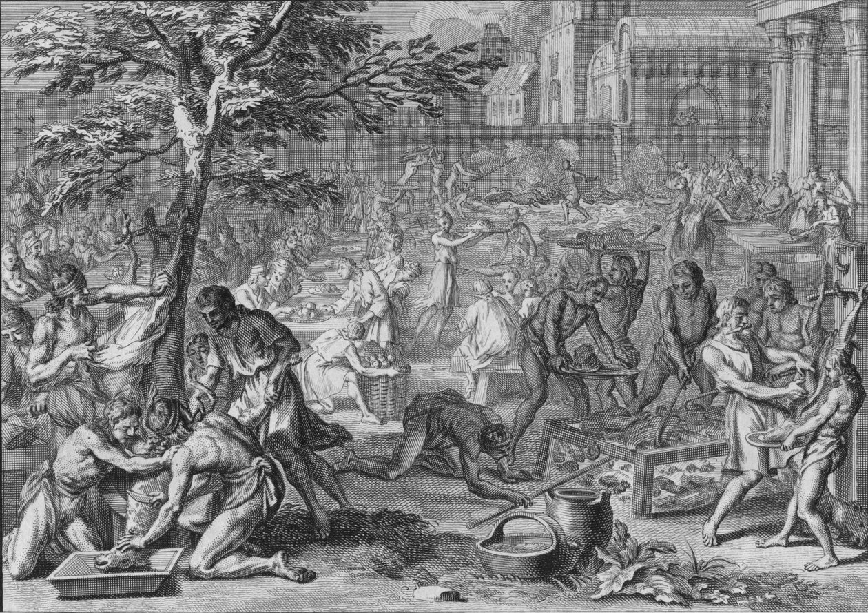 Festin a LHonneur du Soleil, de dag van de grote Ramy, 1723 door Bernard Picart