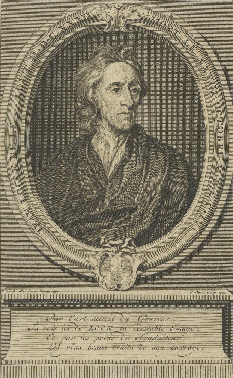 Portret van de arts en filosoof John Locke door Bernard Picart