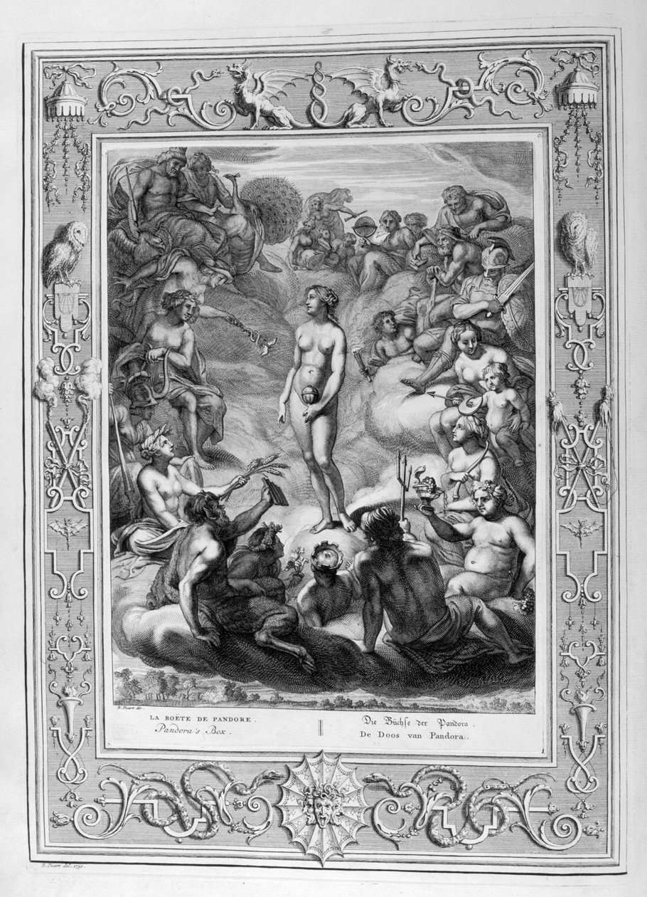 De doos van Pandora, 1730 door Bernard Picart