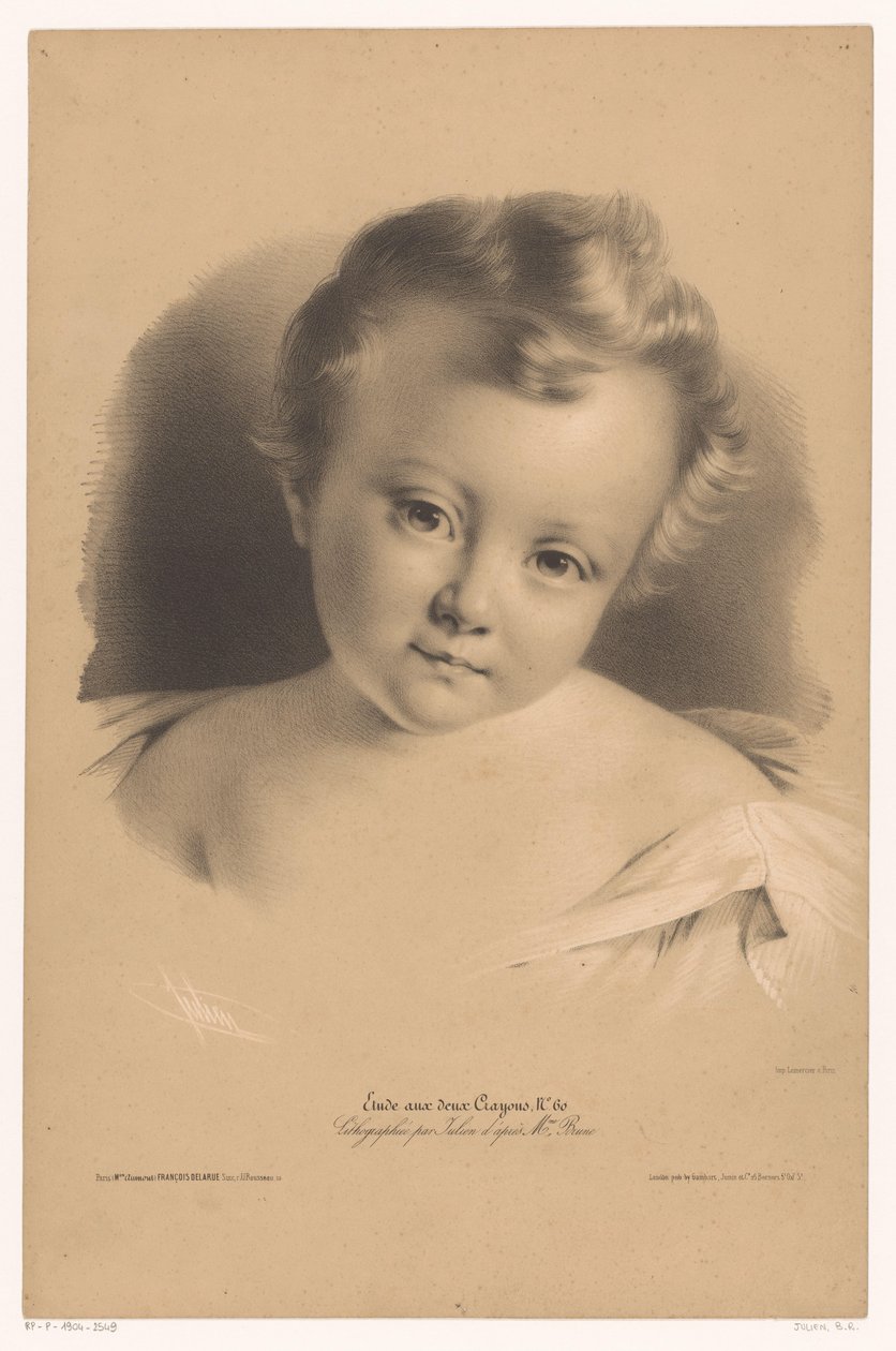 Portret van een peuter door Bernard Romain Julien
