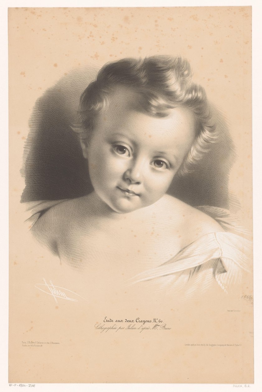 Portret van een peuter door Bernard Romain Julien