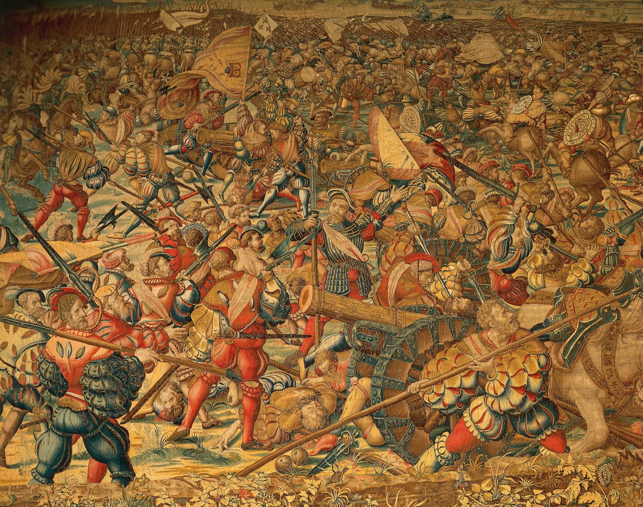 Slag bij Pavia in 1525 door Bernard van (after) Orley