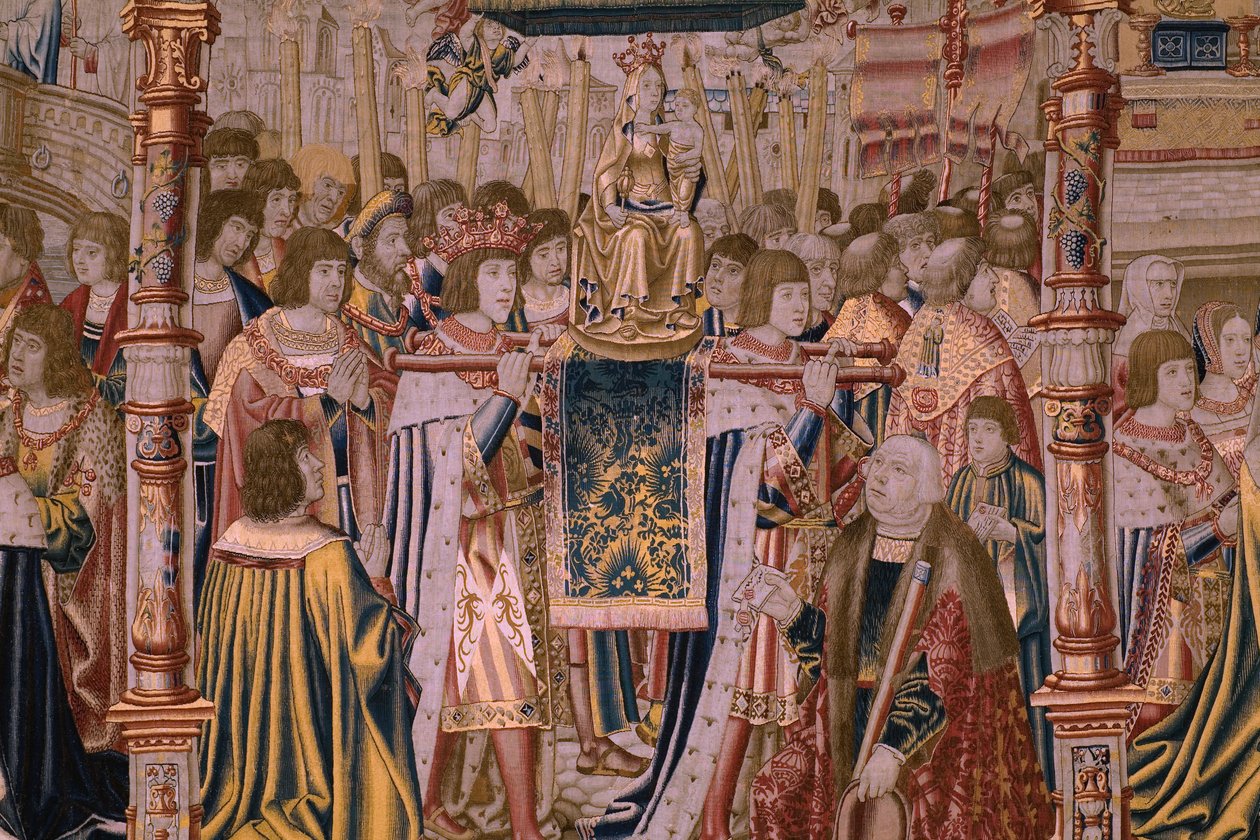 De legende van Onze-Lieve-Vrouw van de Zavel. De aankomst van het beeld van de Madonna (De Aankomst van het beeld van onze-Lieve-Vrouw). door Bernard van Orley