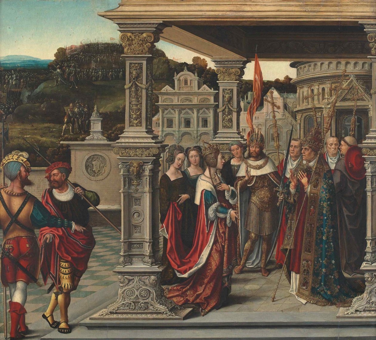 Sint Helena voor de paus in Rome, ca. 1510-1520 door Bernard van Orley