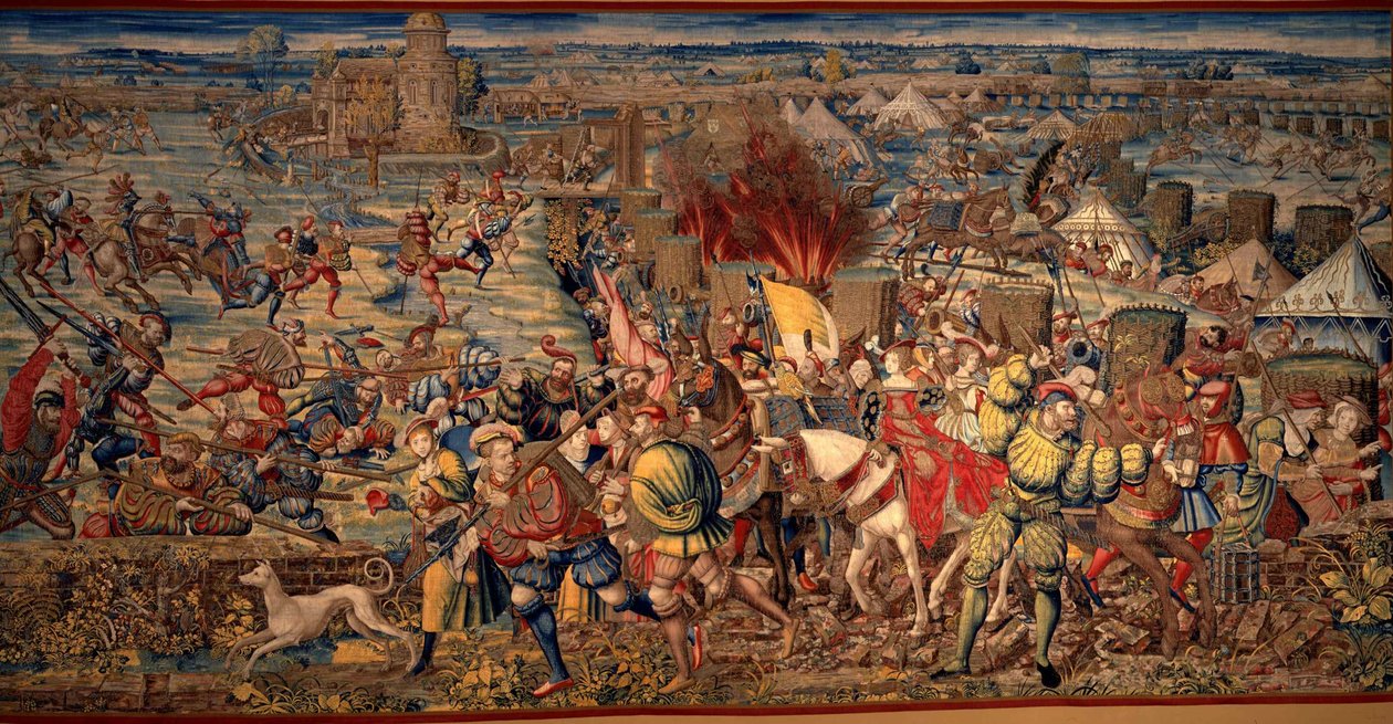 De slag bij Pavia door Bernard van Orley