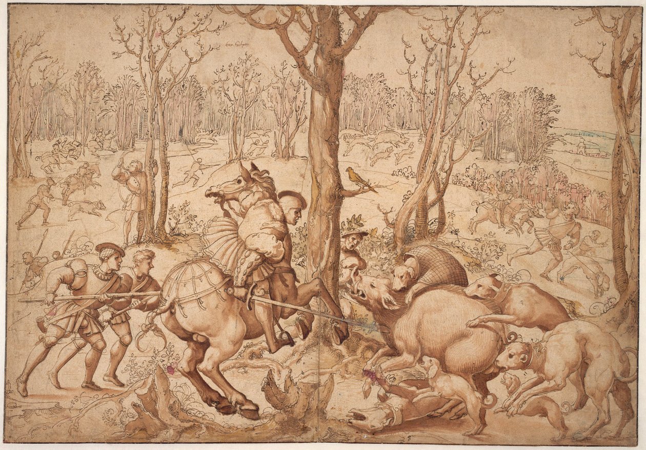 Wilde zwijnenjacht door Bernard van Orley