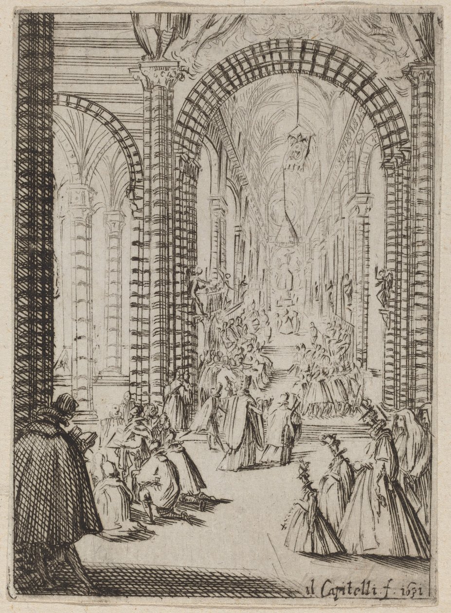 Interieur van een kerk door Bernardino Capitelli