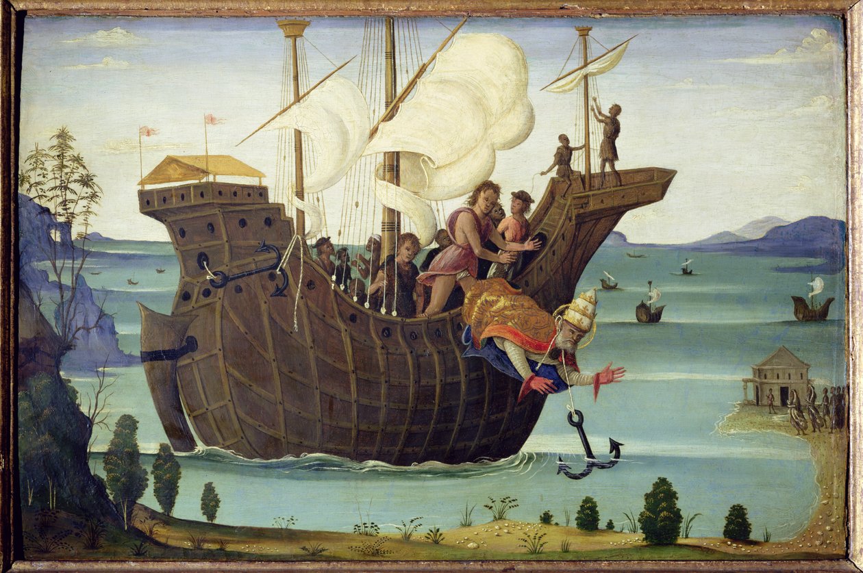 Het martelaarschap van Sint-Clemens (olieverf op paneel) door Bernardino Fungai