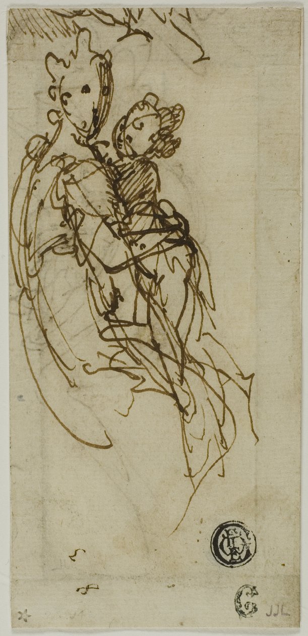 Zittende Maagd en Kind (recto); Zittende Maagd en Kind (verso) door Bernardino India