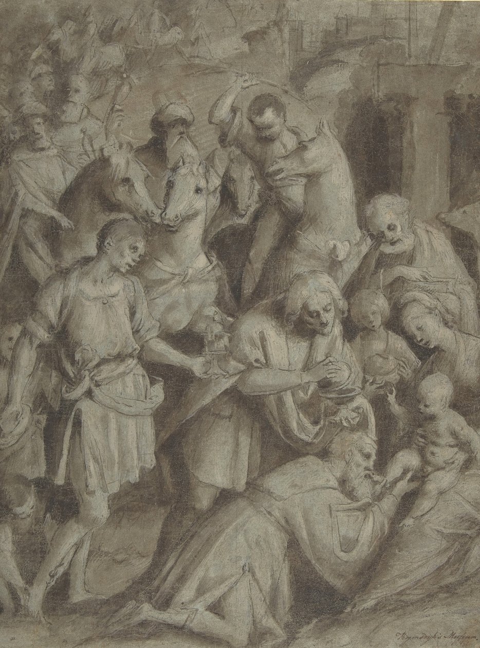 De aanbidding der wijzen, 1553 door Bernardino Lanino
