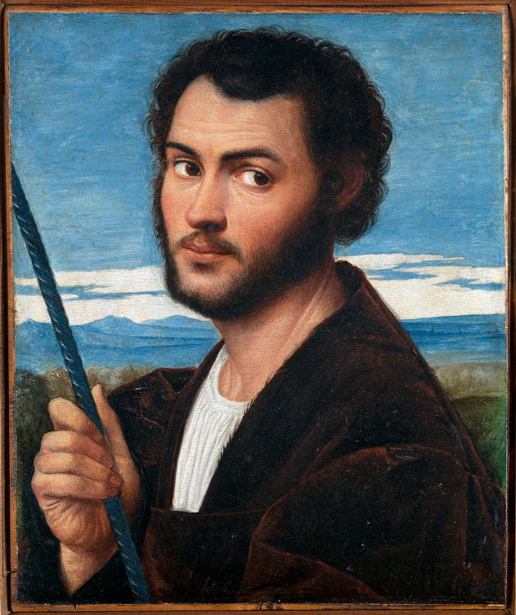 Portret van een Man door Licinio, Bernardino (ca. 1489-ca. 1565). Olie op doek, afmeting: 32x25,5, Eerste Helft van de 16e eeuw, Fondazione Cini, Venetië door Bernardino Licinio