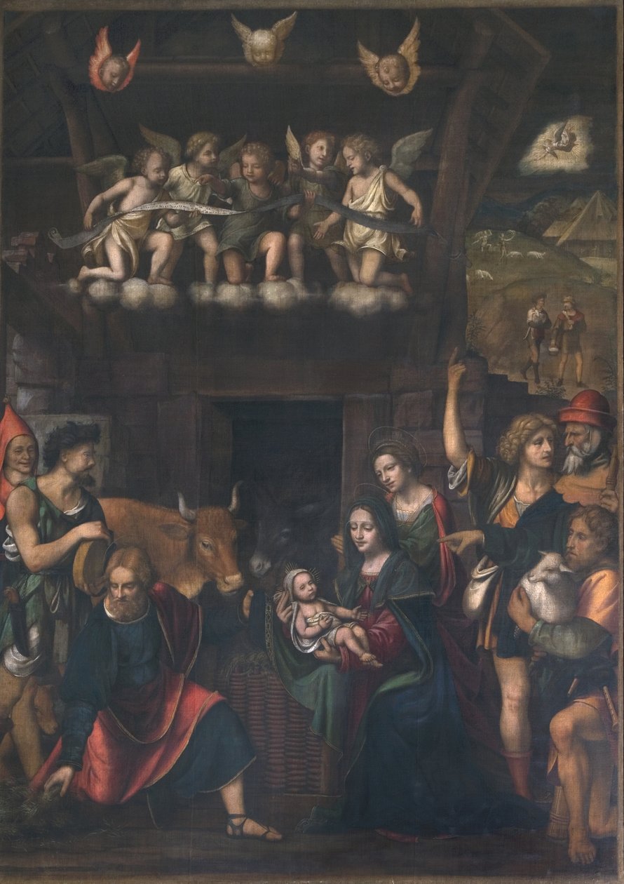 Aanbidding van de herders door Bernardino Luini