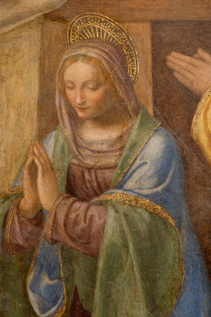 Geboorte en aanbidding van de herders, ca. 1520-1525 (detail) door Bernardino Luini