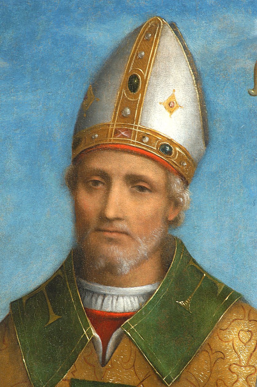 Sint Ambrosius, 1520-22 (detail) door Bernardino Luini
