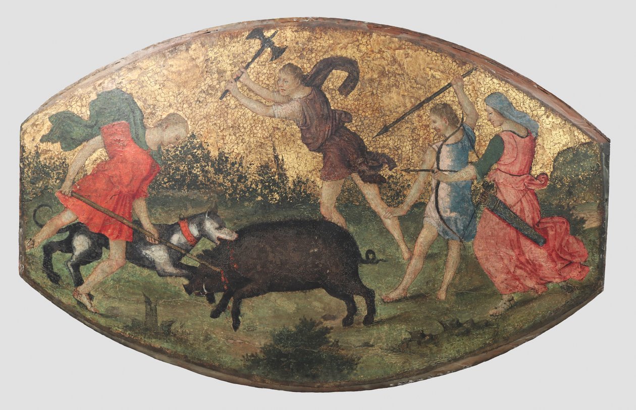 Jacht op het Calydonische zwijn, ca. 1509 door Bernardino Pinturicchio