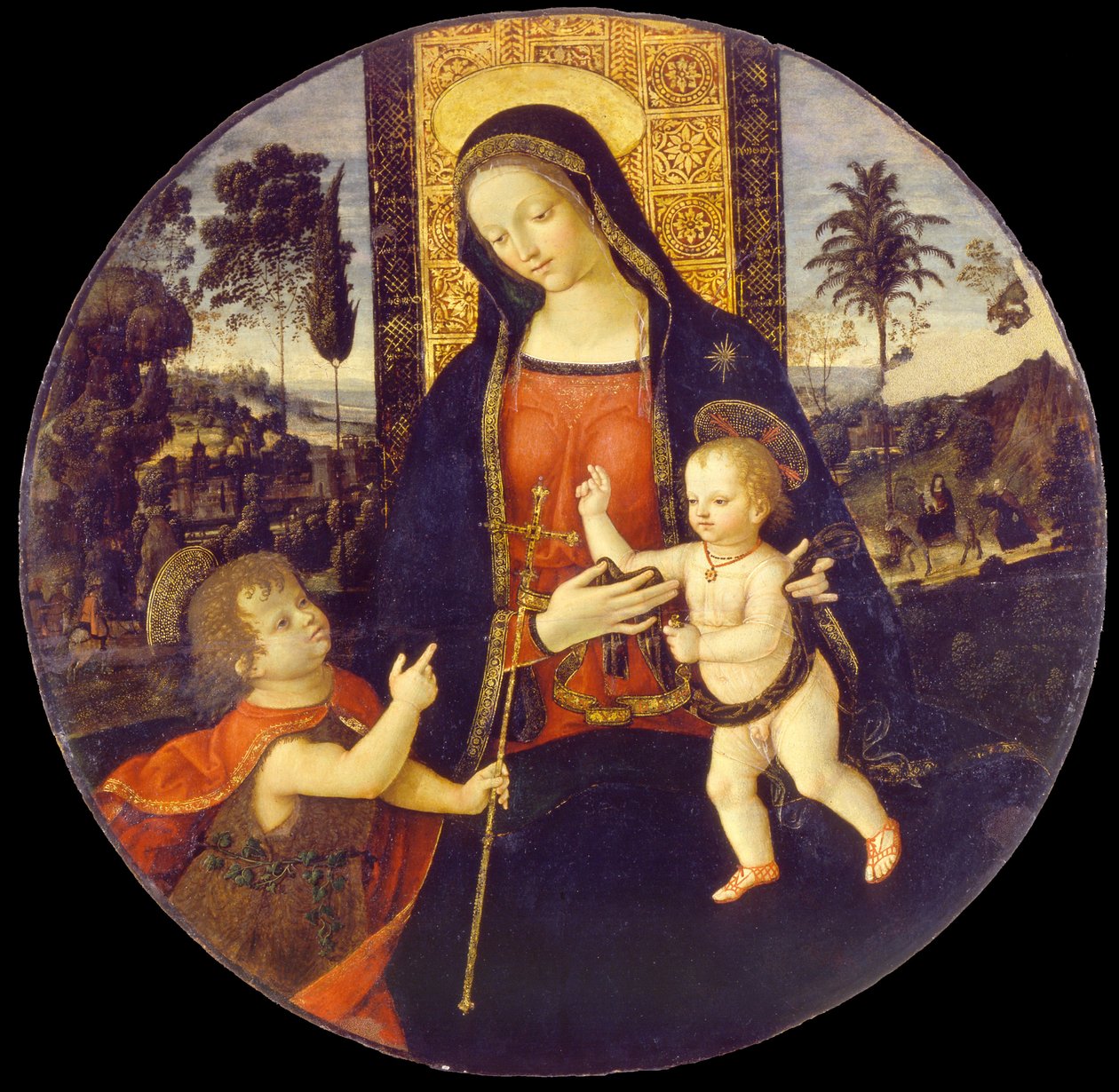 Maagd en kind met Johannes de Doper als jongen door Bernardino Pinturicchio