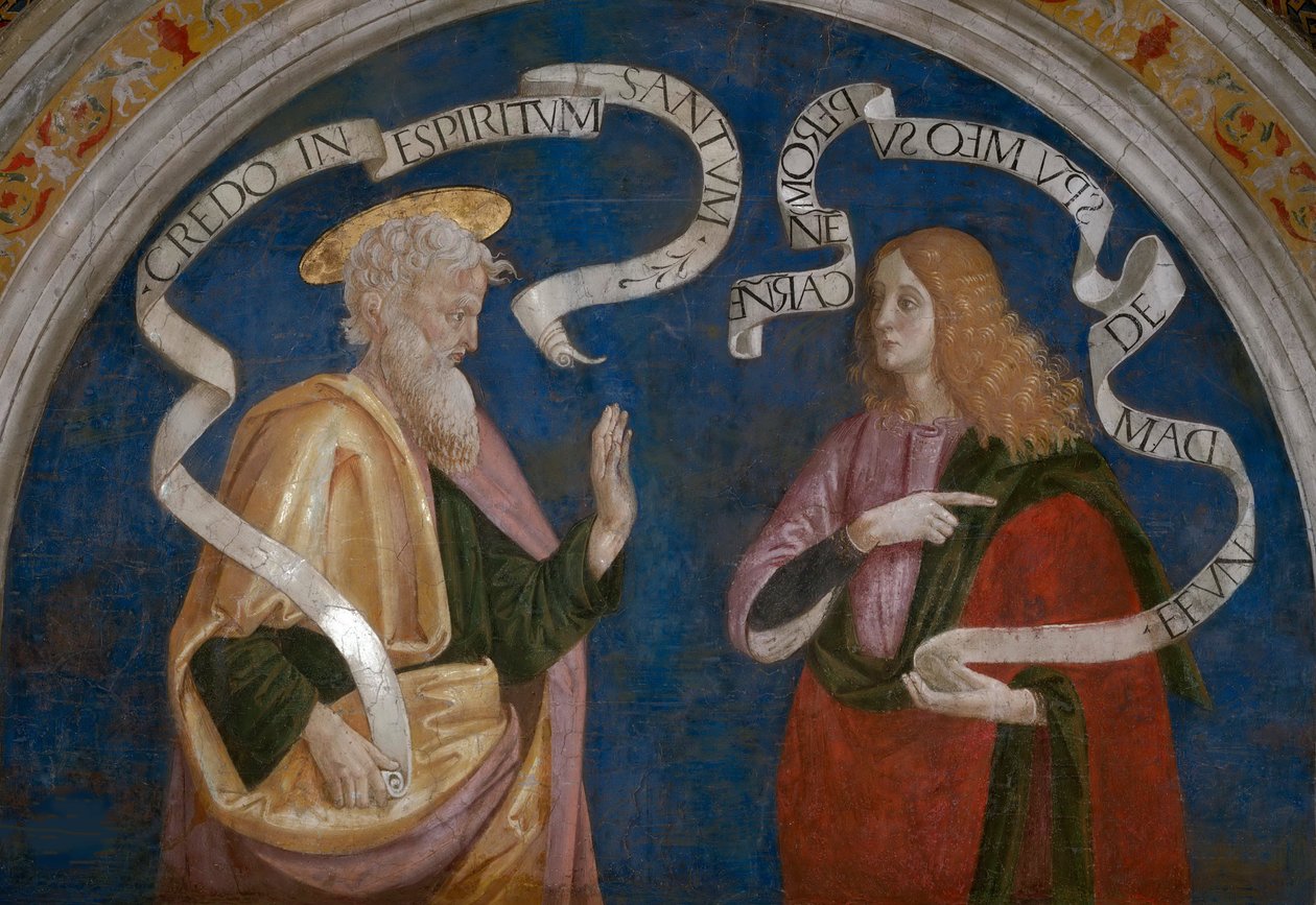 Bartholomeus de Apostel en de profeet Joël door Bernardino di Betto (workshop of) Pinturicchio