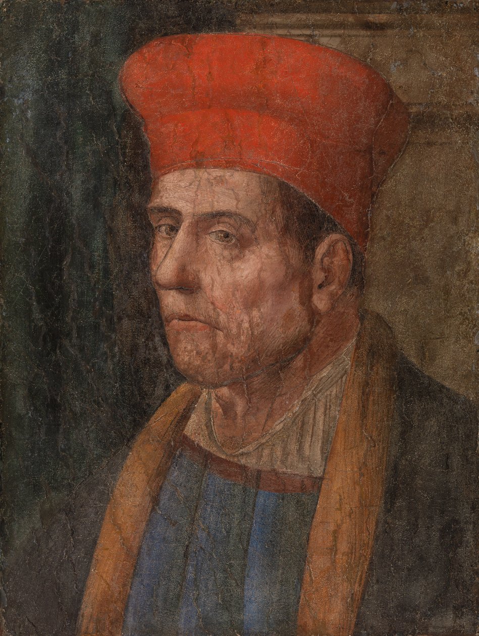 Portret van een man door Bernardino di Betto Pinturicchio