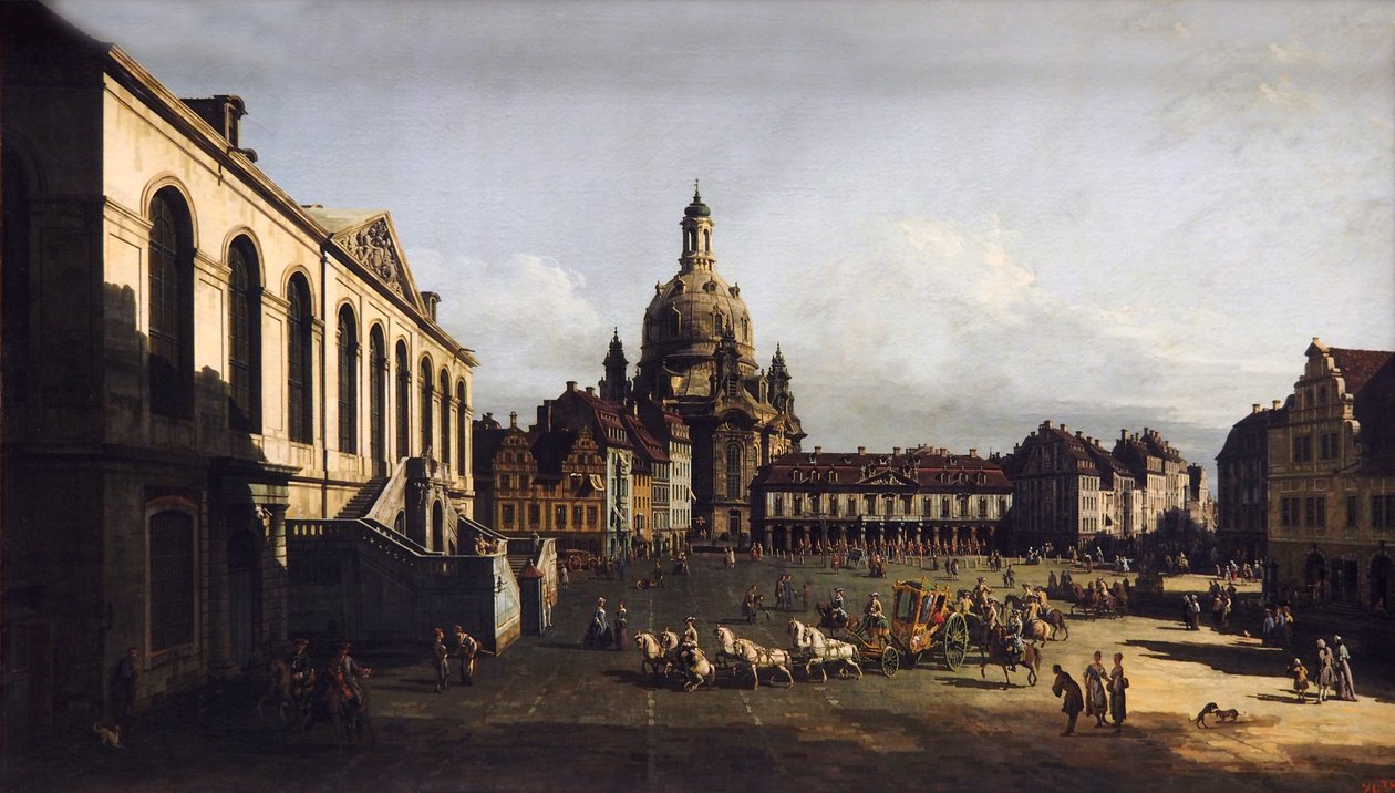 De Nieuwe Markt in Dresden door Bernardo Bellotto