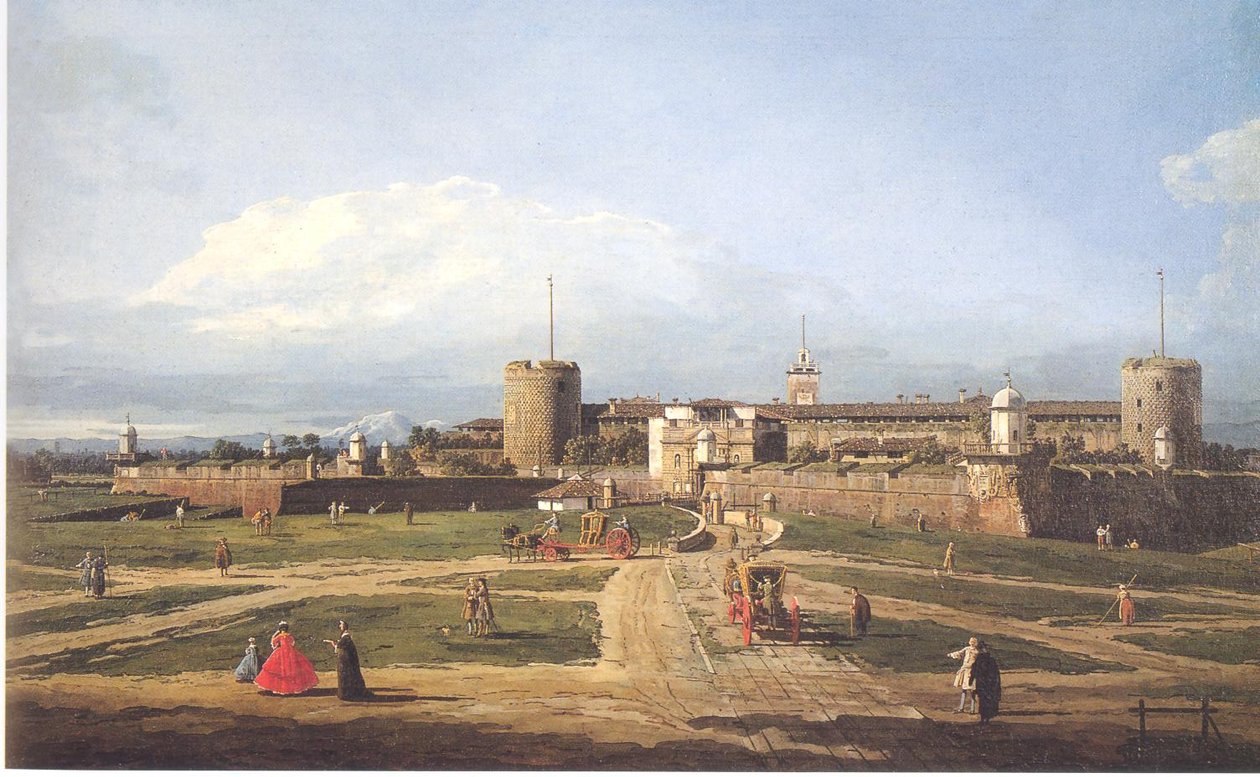 Castello Sforzesco di Milano door Bernardo Bellotto