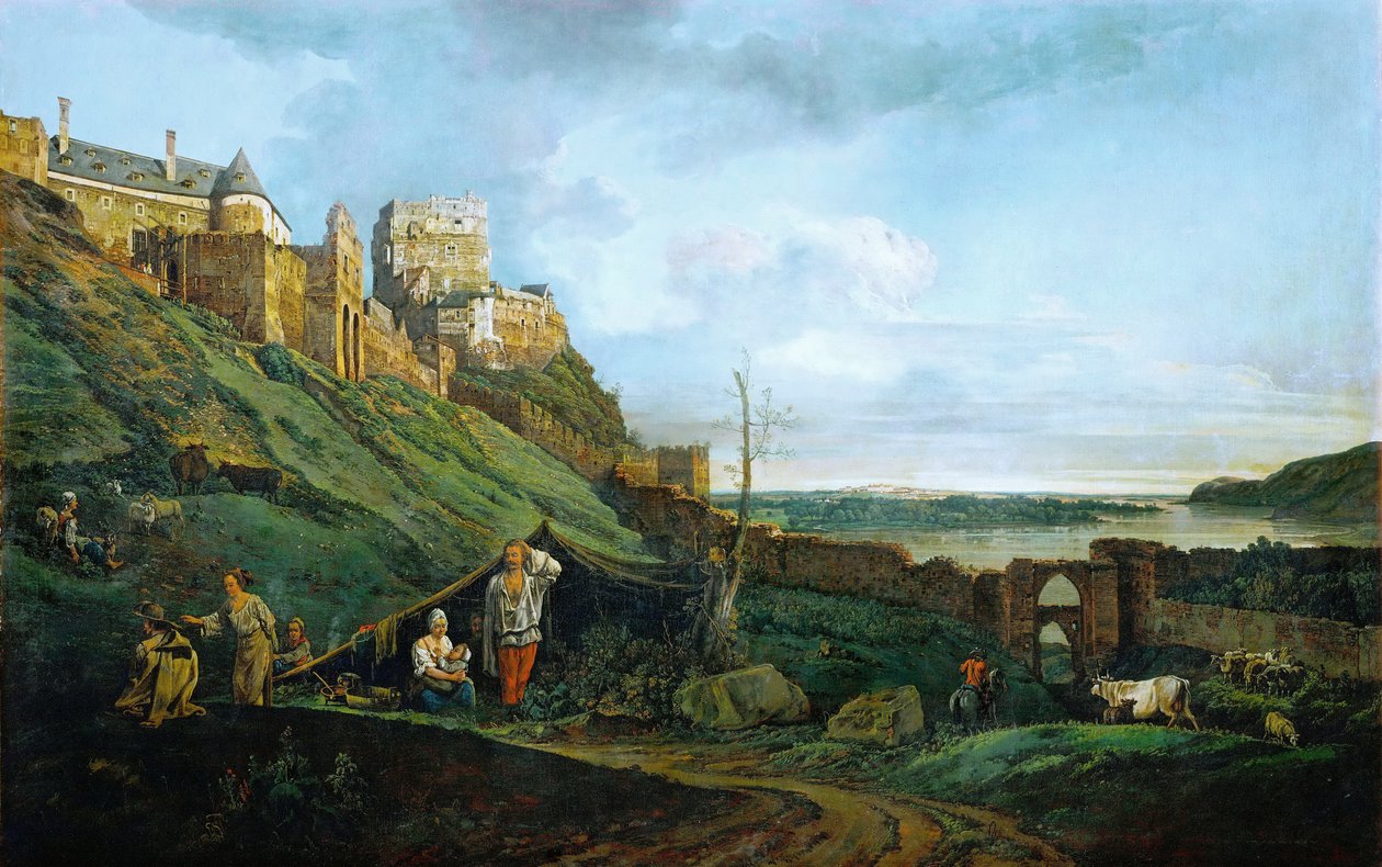 De ruïne Theben aan de March door Bernardo Bellotto