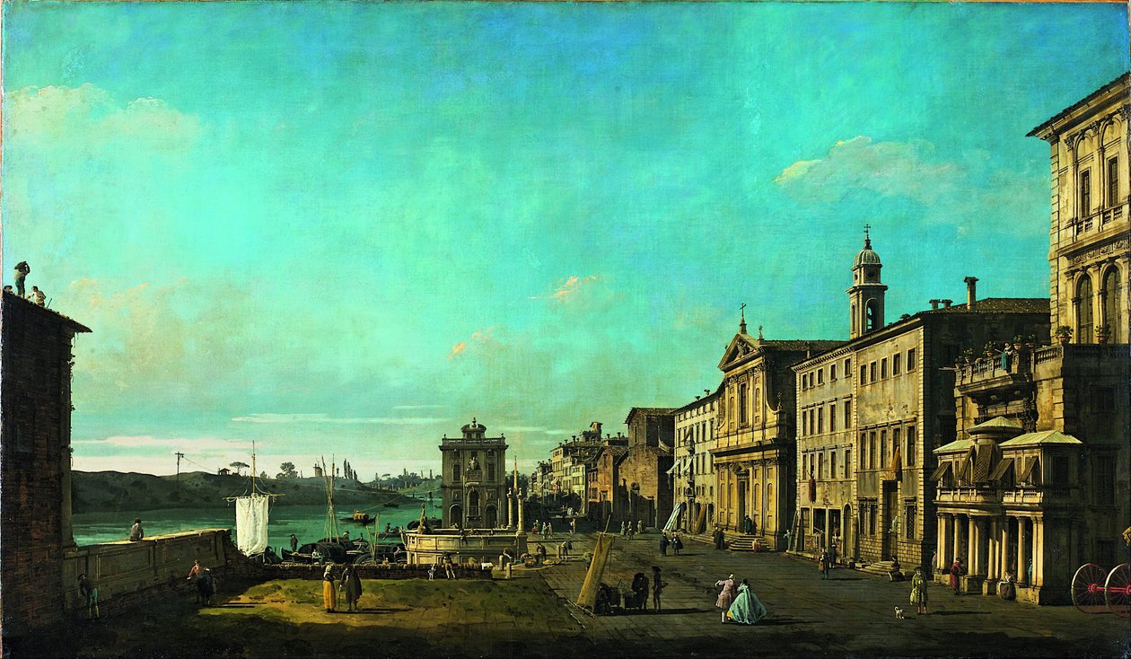 Uitzicht op Via di Ripetta in Rome door Bernardo Bellotto