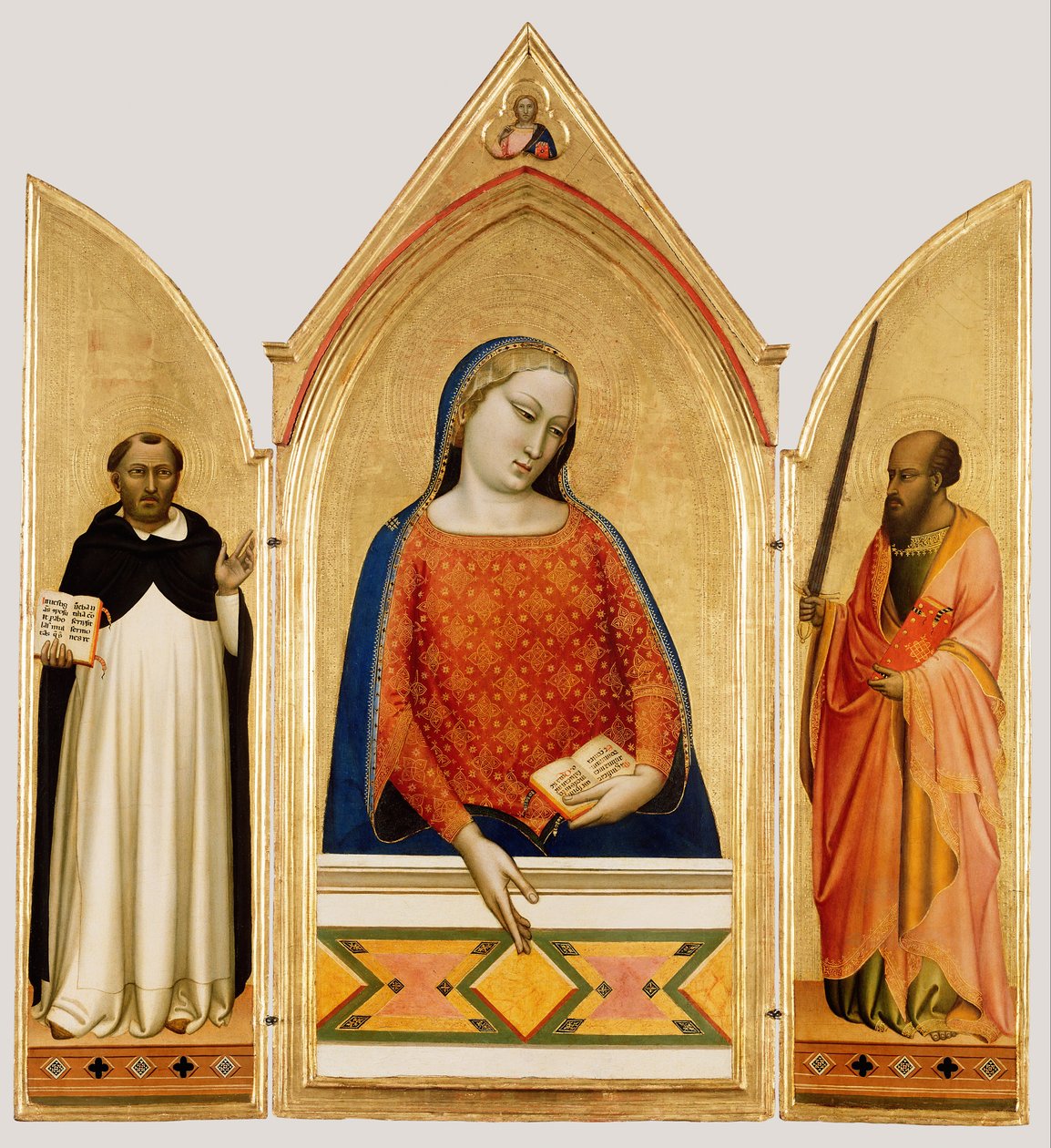 Maagd Maria met Sint-Thomas van Aquino en Sint-Paulus door Bernardo Daddi