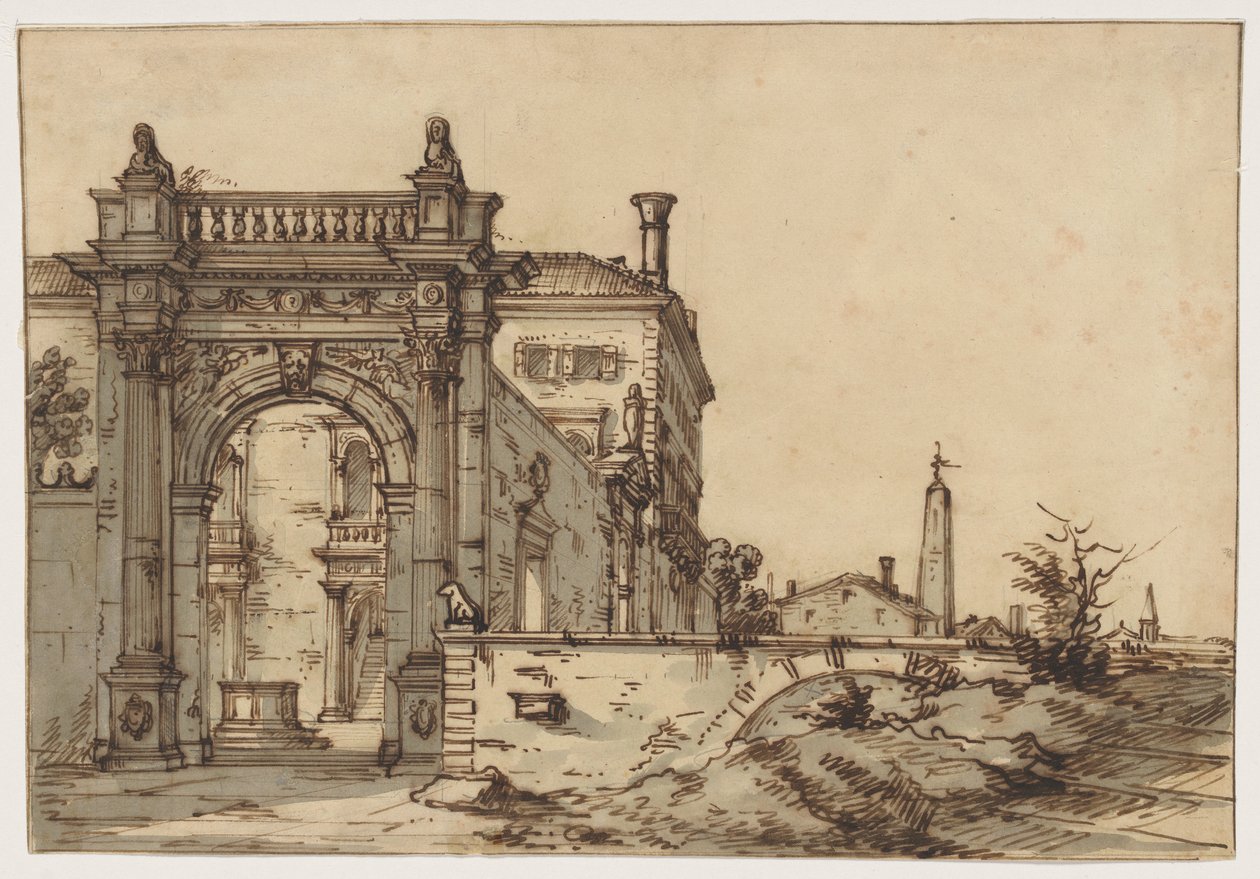 Een Venetiaanse villa door Bernardo Bellotto