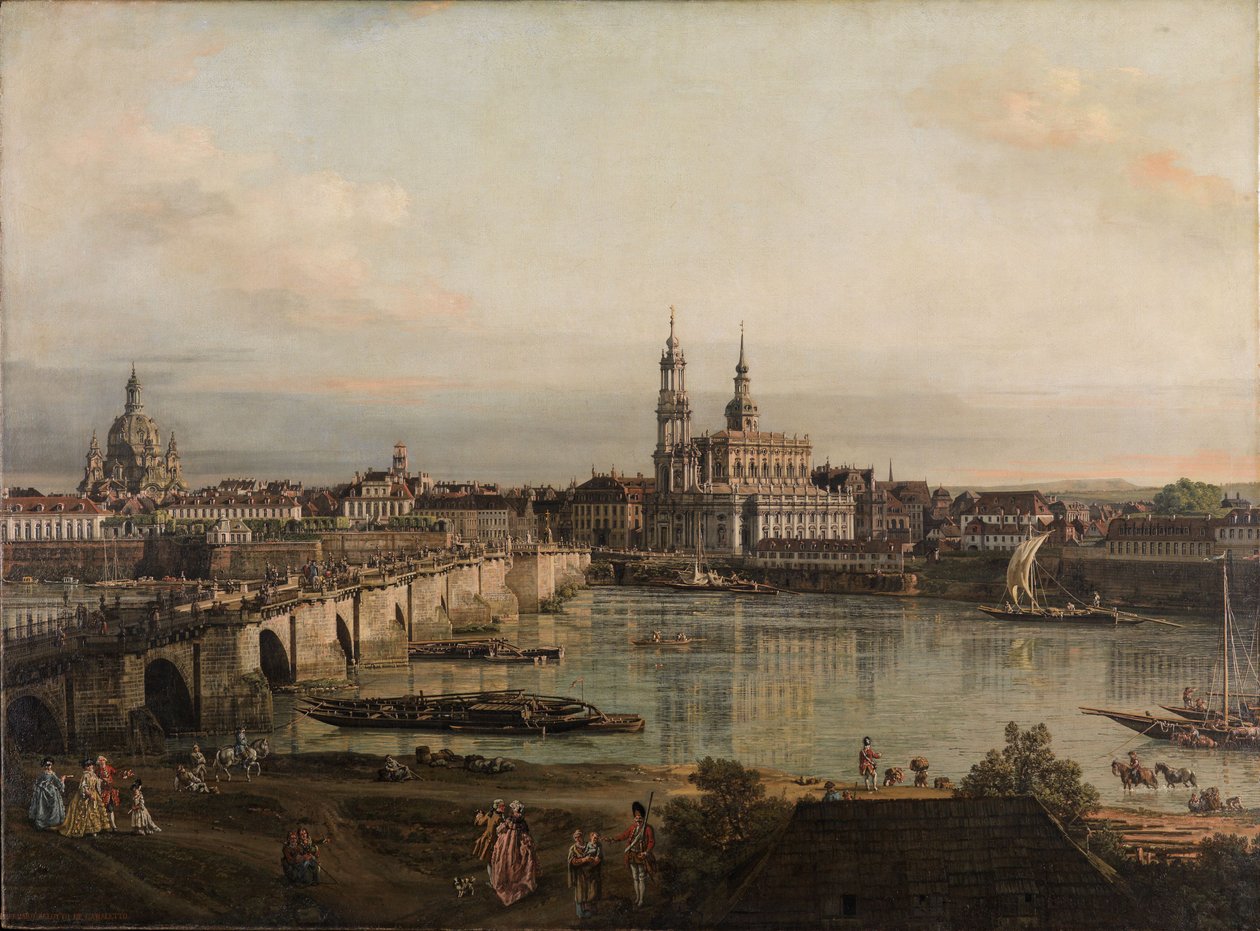 Gezicht op Dresden door Bernardo Bellotto