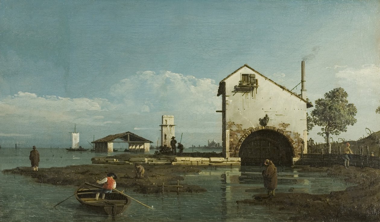 Capriccio, De lagune, ca. 1743 door Bernardo Bellotto