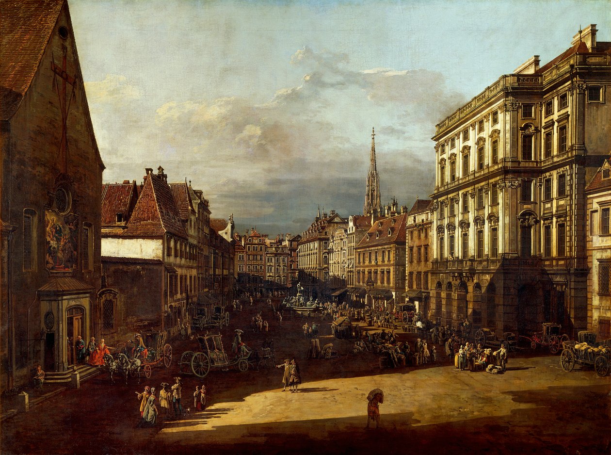 Meelmarktplein in Wenen door Bernardo Bellotto