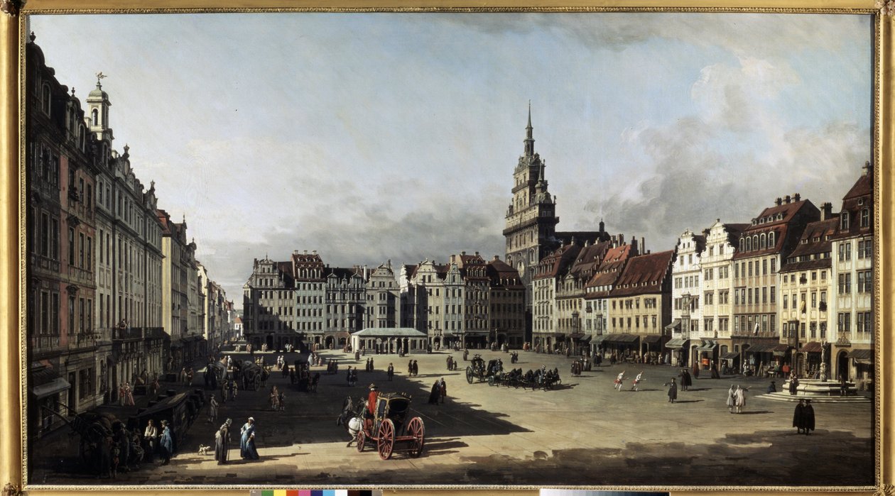 De oude markt in Dresden door Bernardo Bellotto