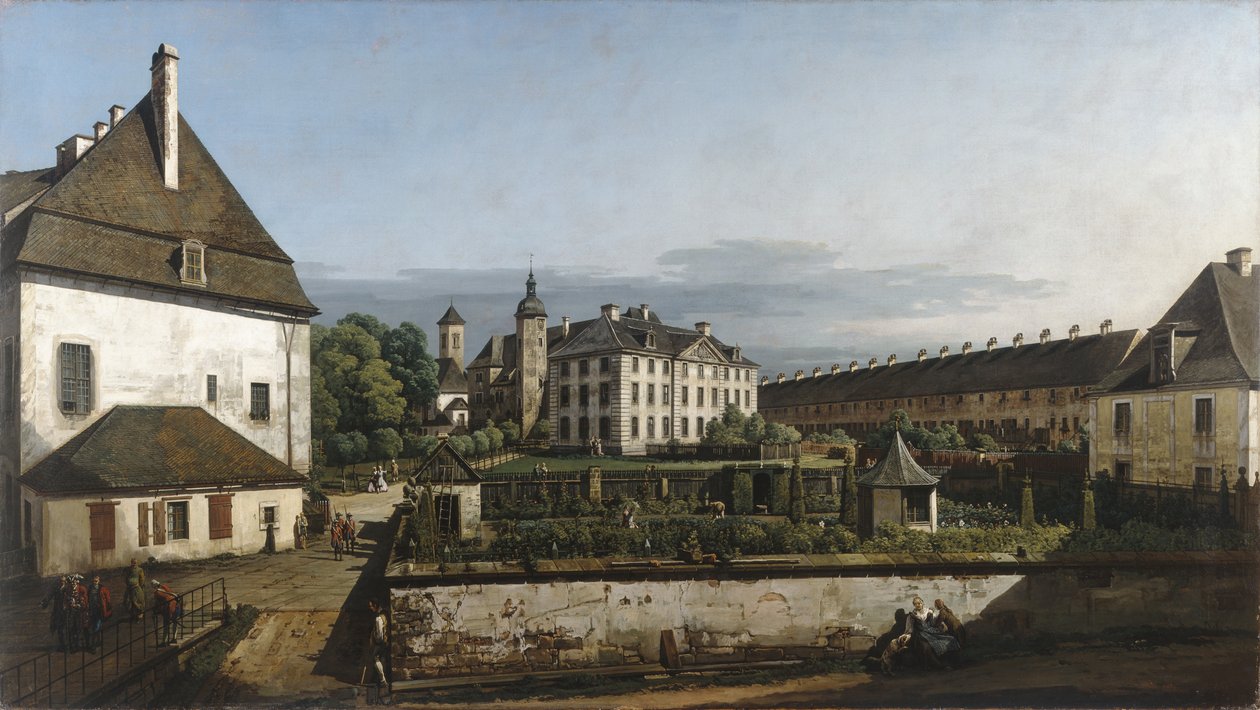 Het Fort van Konigstein: Binnenplaats met het Brunnenhaus door Bernardo Bellotto