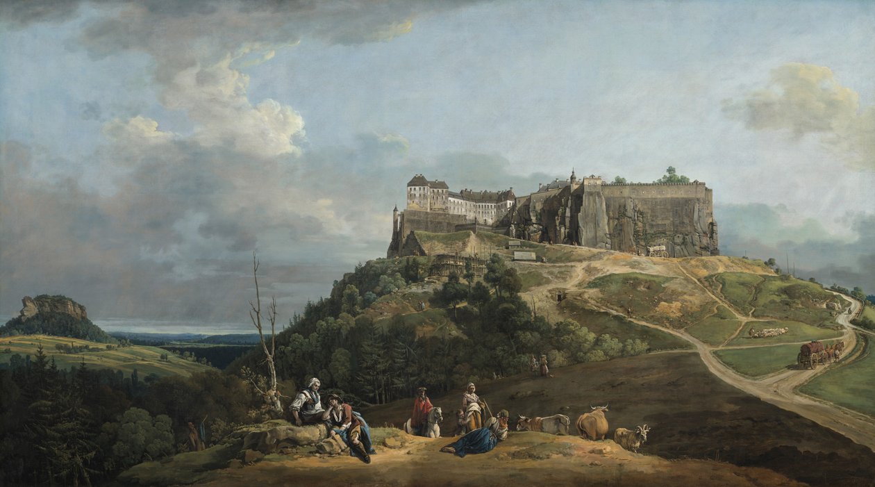 Het Fort van Königstein door Bernardo Bellotto