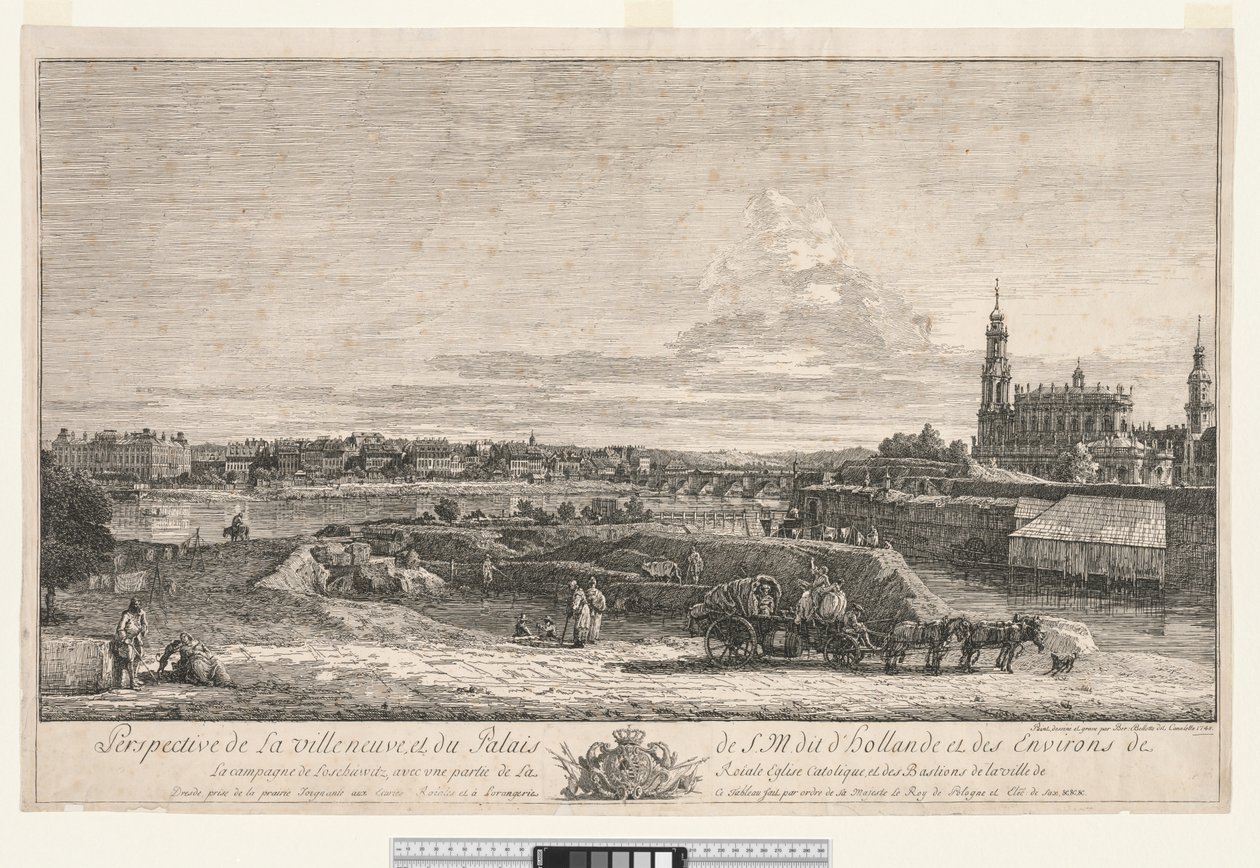 Uitzicht op Dresden, 1748 door Bernardo Bellotto