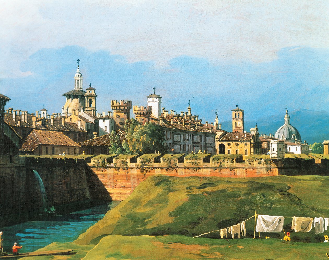 Uitzicht op Turijn vanaf de kant van de Koninklijke Tuin door Bernardo Bellotto