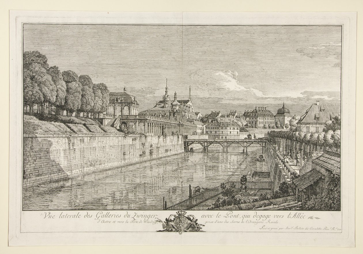 Gezicht op de Zwinger, Dresden door Bernardo Bellotto