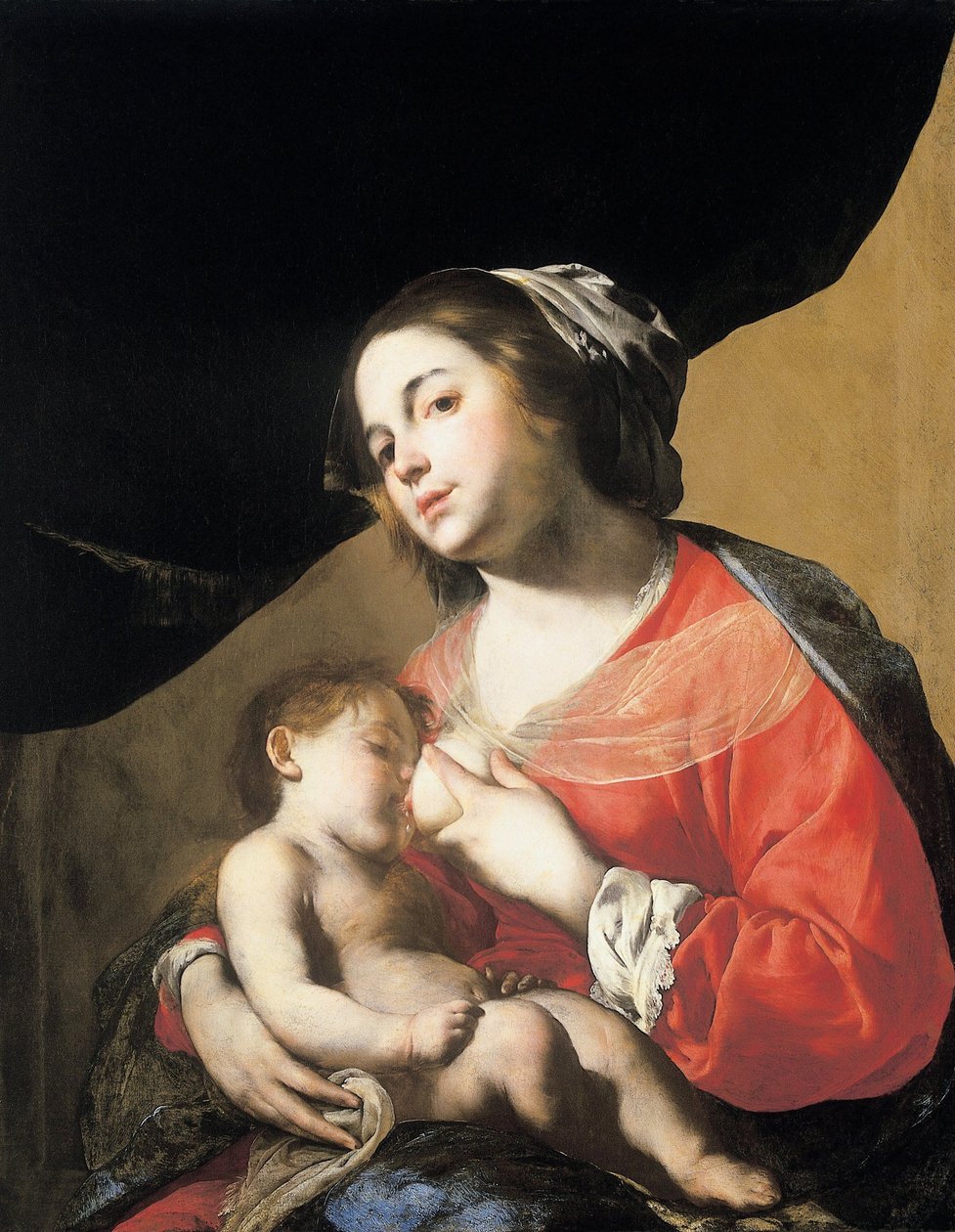De borstvoedende madonna / De borstvoedende madonna door Bernardo Cavallino