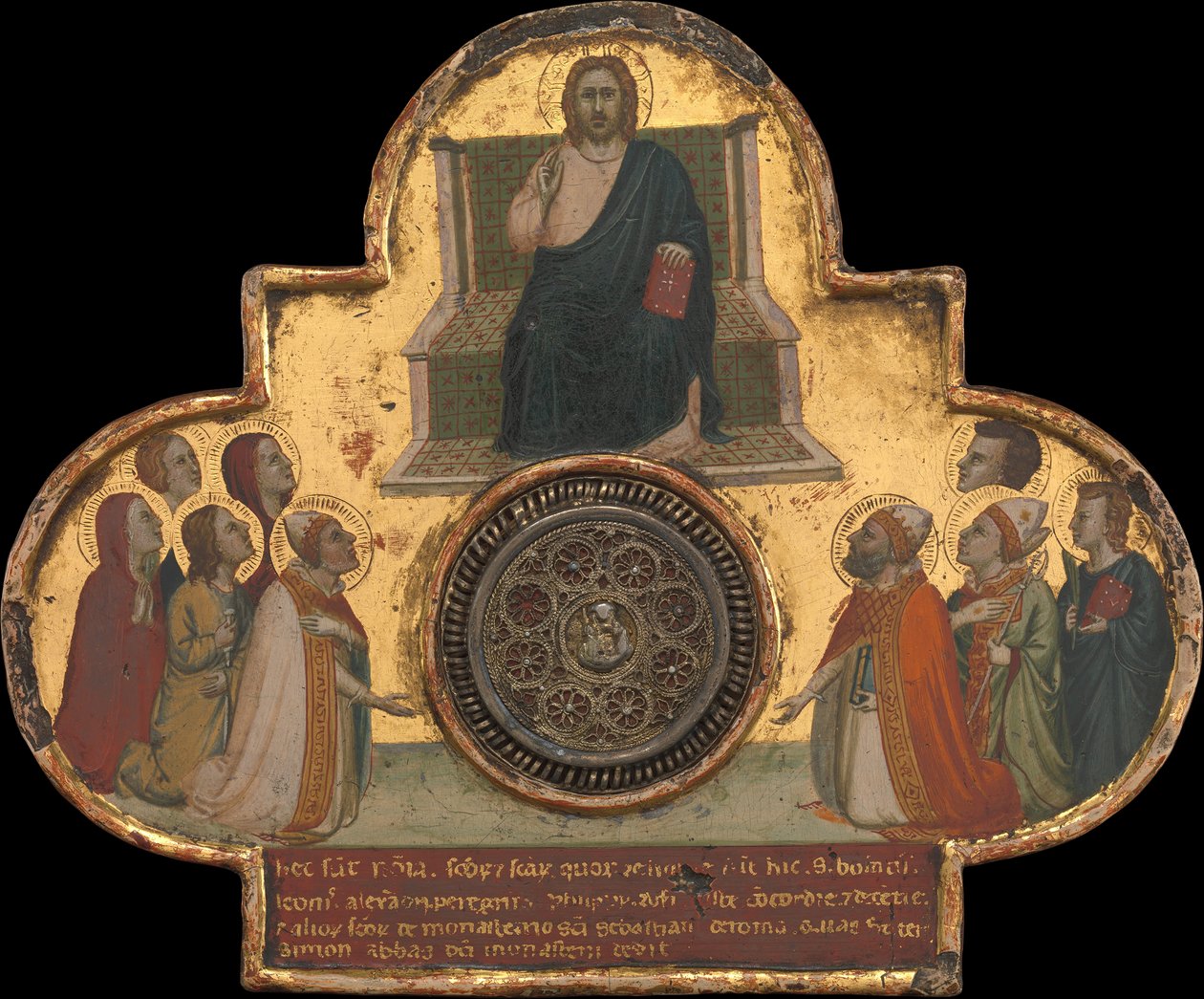 Christus op de troon met heiligen door Bernardo Daddi