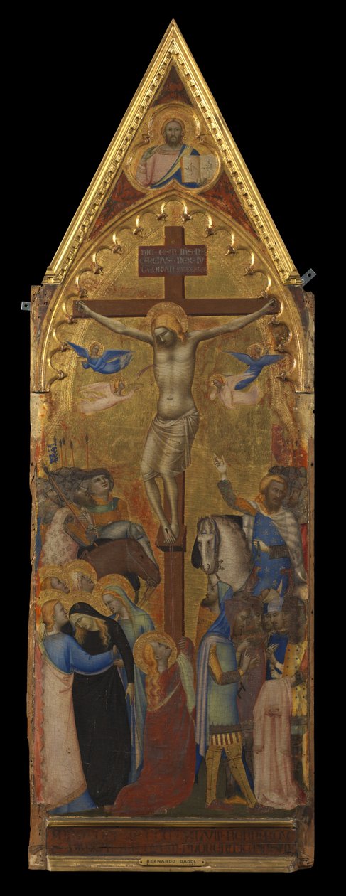 De Kruisiging (middenpaneel) (recto) door Bernardo Daddi