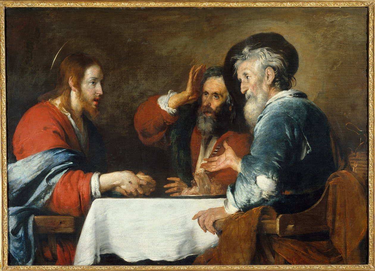 Christus in Emmaus door Bernardo Strozzi