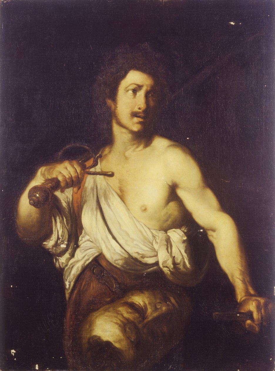 David met het Hoofd van Goliath, ca. 1635 door Bernardo Strozzi