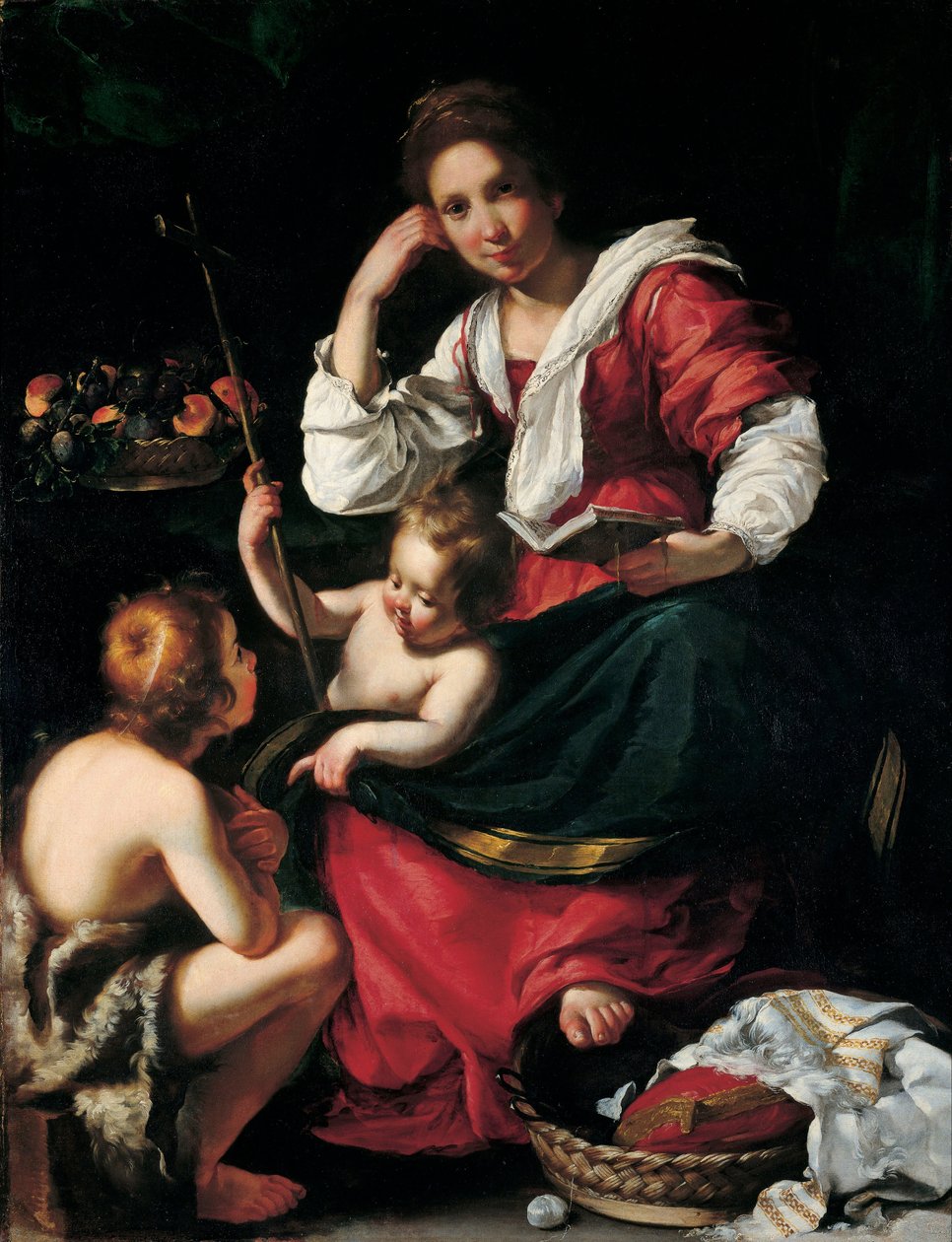 Madonna en kind met Johannes door Bernardo Strozzi