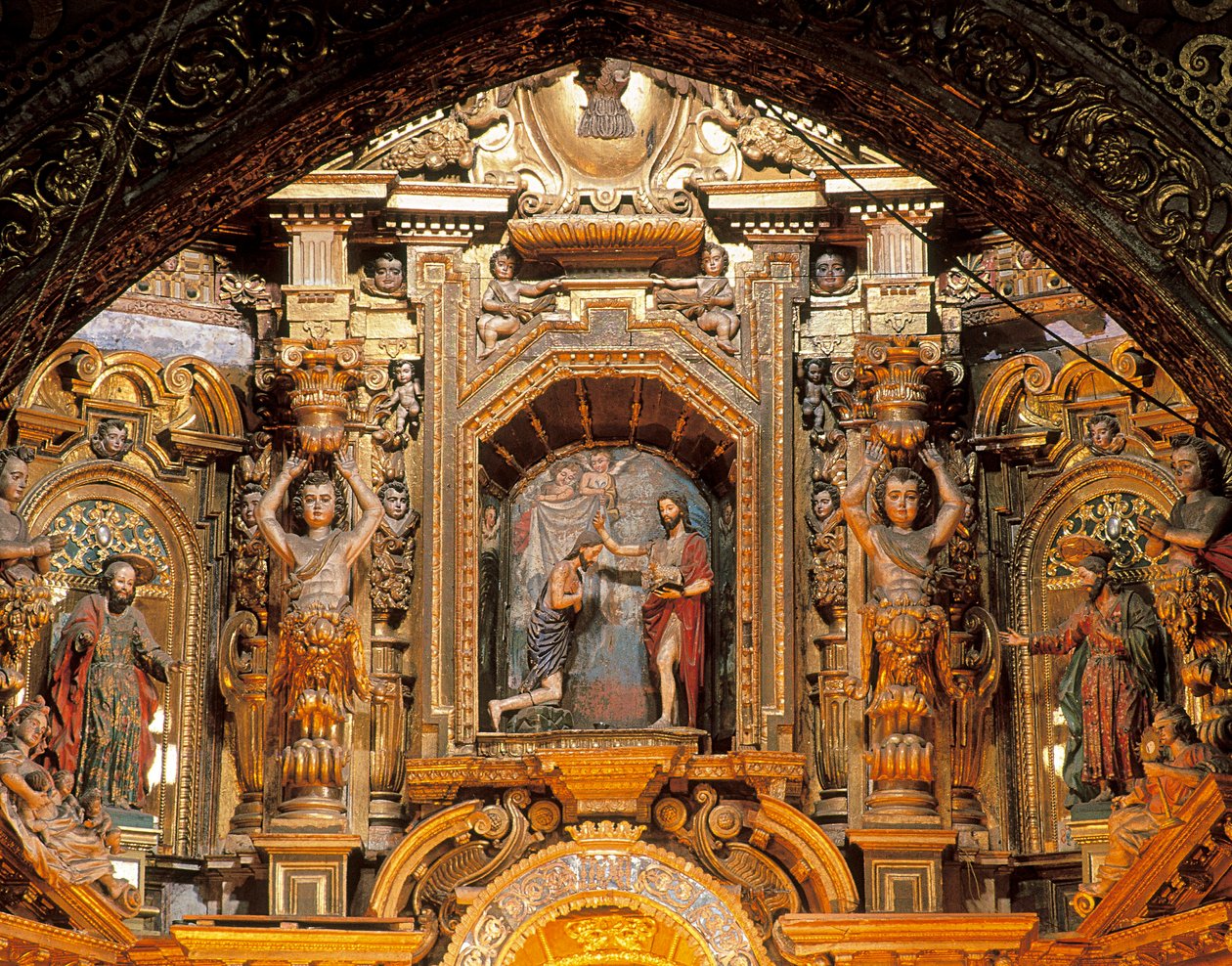 Altaarstuk van de kerk van San Francisco, Quito, Pichincha, Ecuador door Bernardo de Legarda