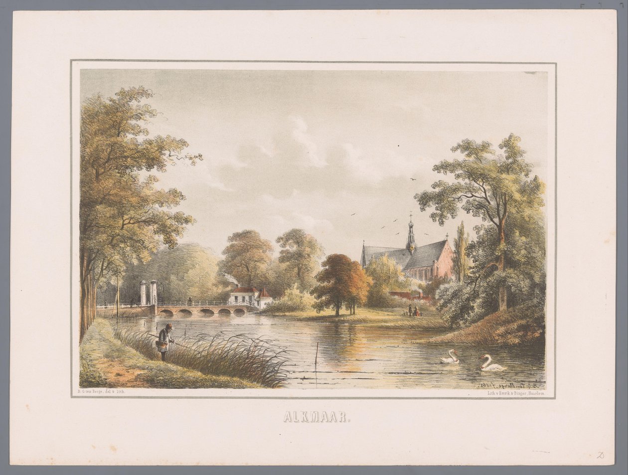 Stadsgezicht te Alkmaar door Bernardus Gerardus ten Berge