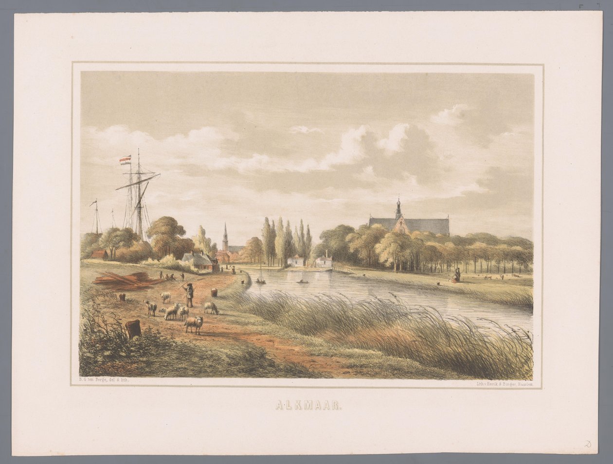 Stadsgezicht te Alkmaar door Bernardus Gerardus ten Berge